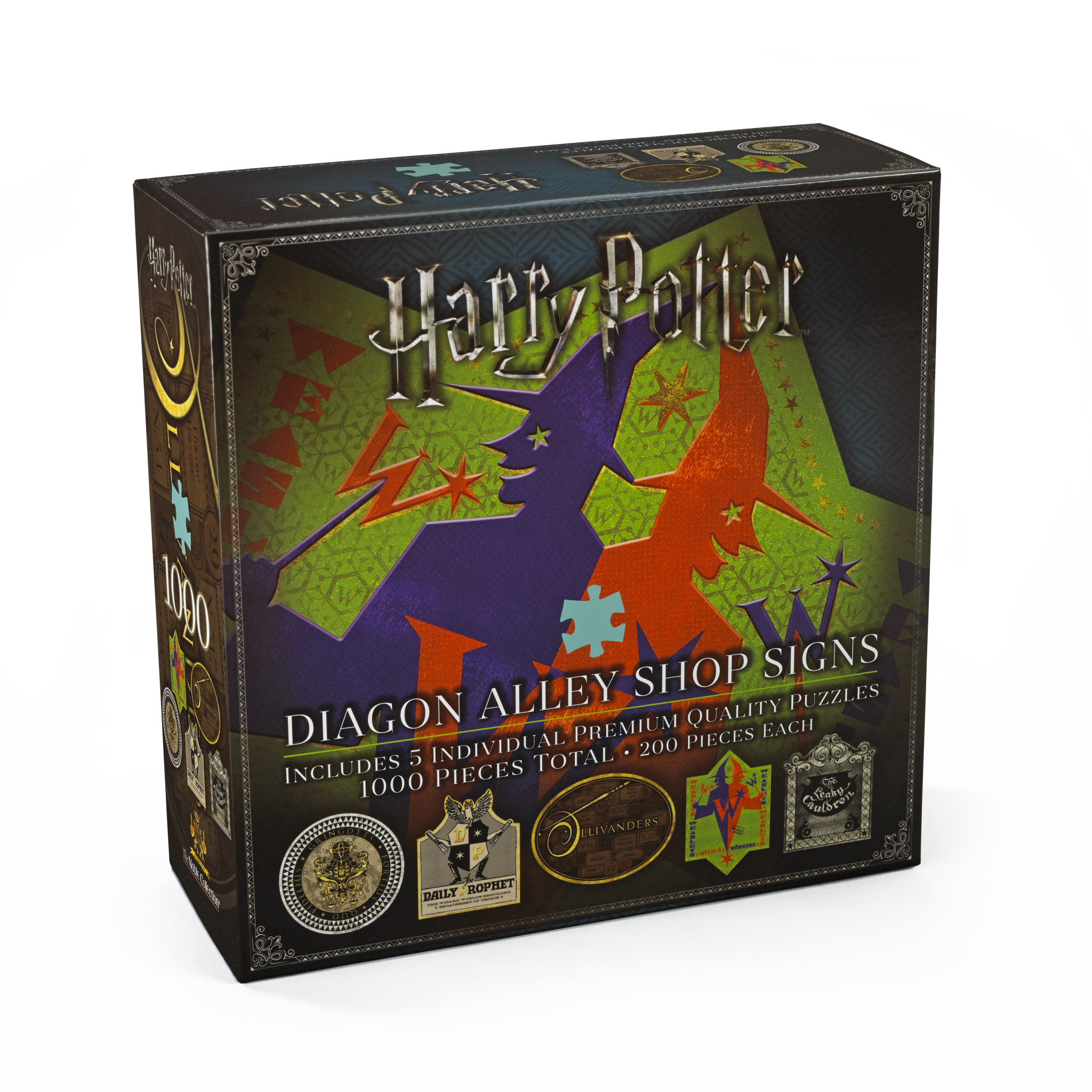 Conjunto de Puzzles Lojas do Beco Diagon – Harry Potter (5 × 200 peças)