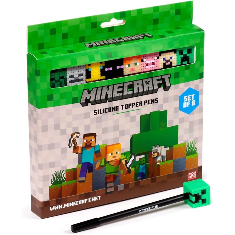 Conjunto 8 Canetas Fine Point com Topper – Minecraft