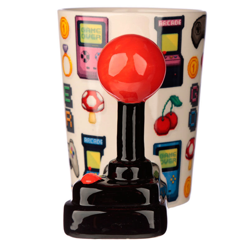 Caneca Joystick Pixel 3D – Game Over (11 × 14,5 × 8,5 cm)