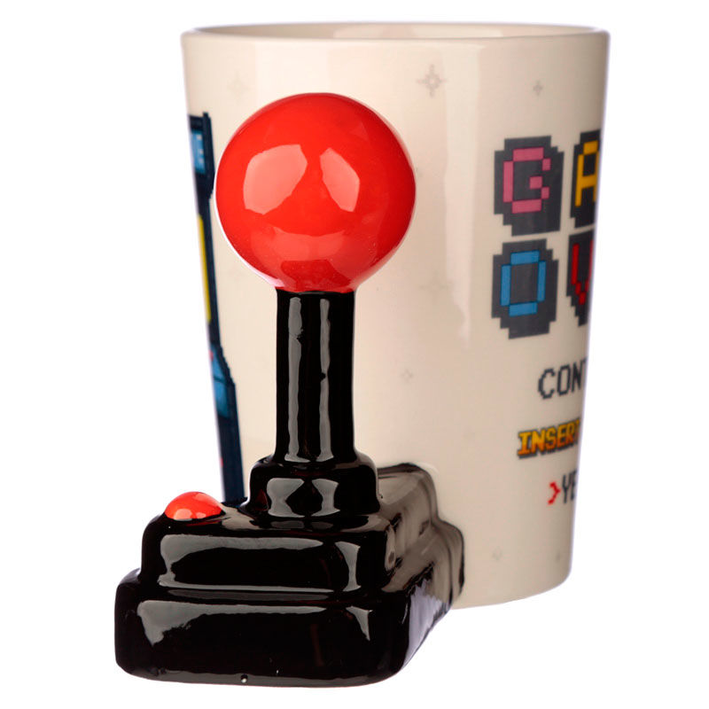 Caneca com alça em formato de arcade Game Over Joystick - MerchVillain
