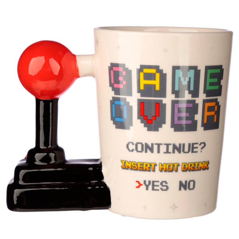 Caneca com alça em formato de arcade Game Over Joystick - MerchVillain