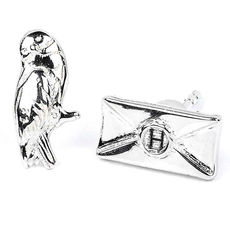 Harry Potter Hedwig and Letter silver plated stud earrings