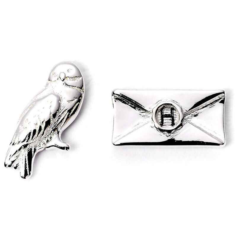 Harry Potter Hedwig and Letter silver plated stud earrings