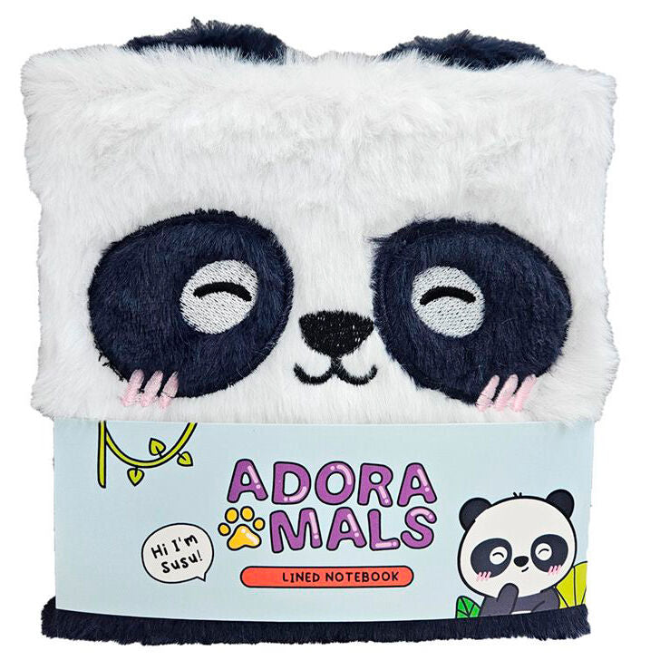 Caderno de peluche A5 Oso Panda – Adoramals (15,5x15x2 cm)
