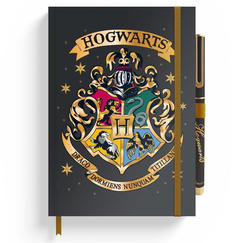 Caderno A5 Premium com Caneta – Harry Potter Hogwarts