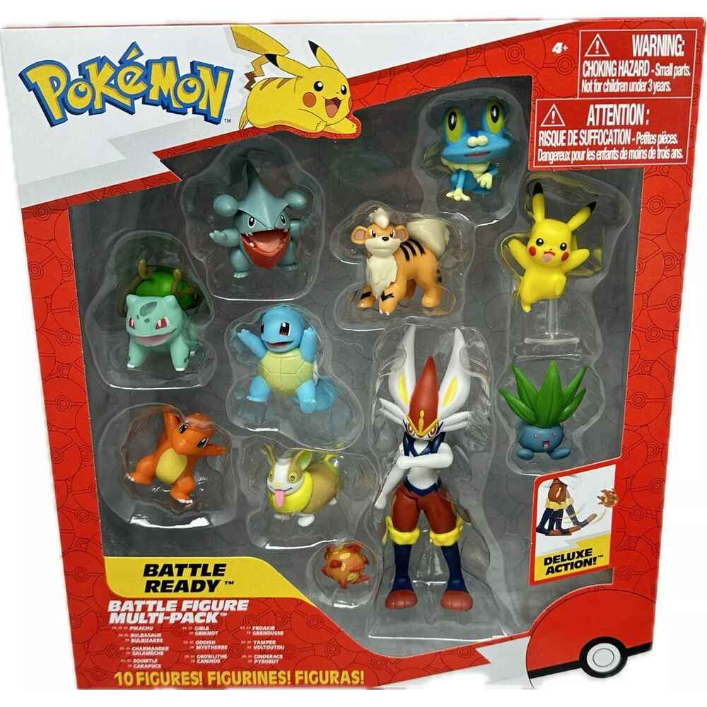 Conjunto 10 Figuras Battle Ready - Pokémon (5 a 11 cm)