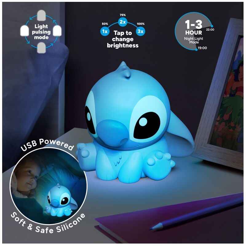 Luz de Silicone 3D Recarregável Disney Stitch