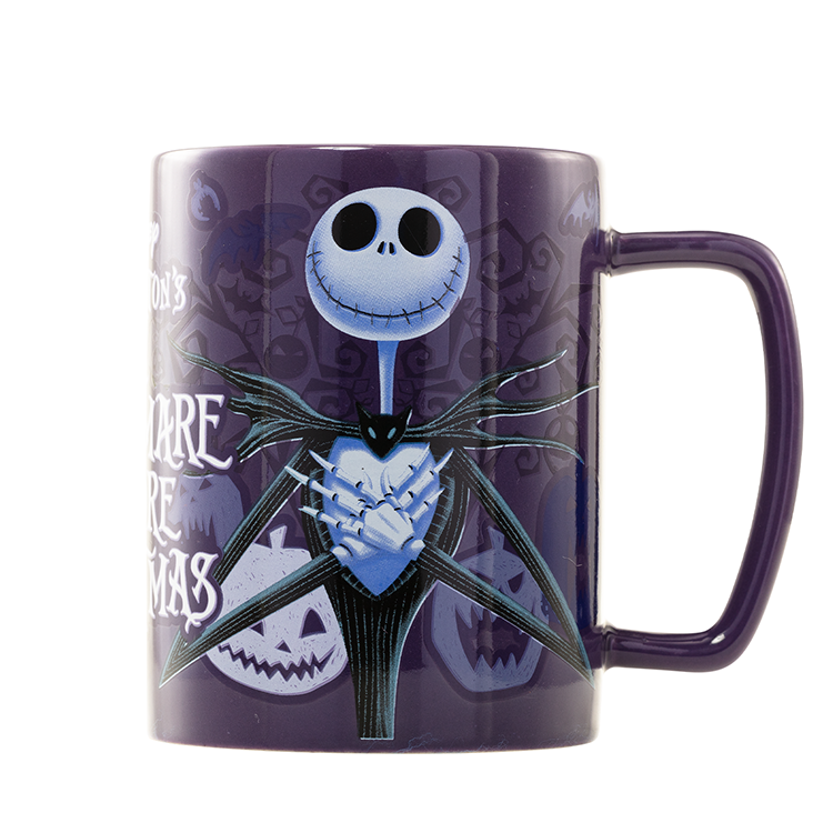 Caneca com Capa Felpuda Jack Skellington - O Estranho Mundo de Jack Disney (440ml)