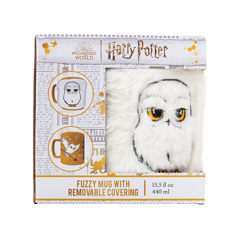 Caneca com Capa Felpuda Hedwig - Harry Potter (440ml)