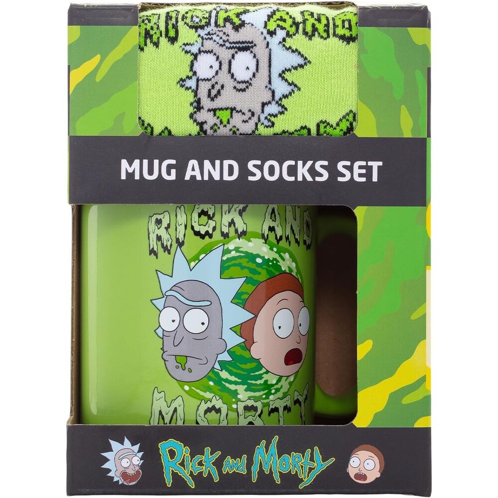 Conjunto Caneca e Meias Cerâmica e Têxtil - Rick and Morty