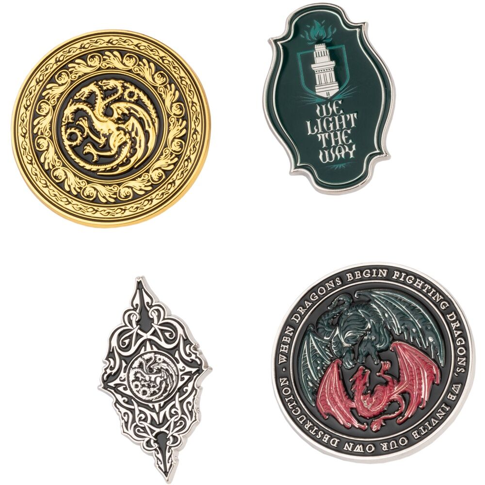 Conjunto 4 Pins A Casa do Dragão – Game of Thrones (2,5 × 4 cm)