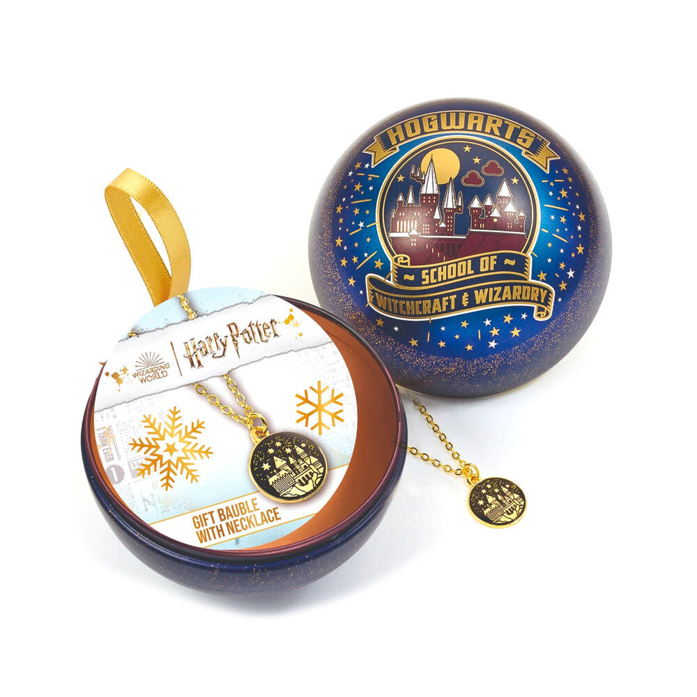 Colar do Castelo de Hogwarts de Harry Potter + Bola de Natal - MerchVillain