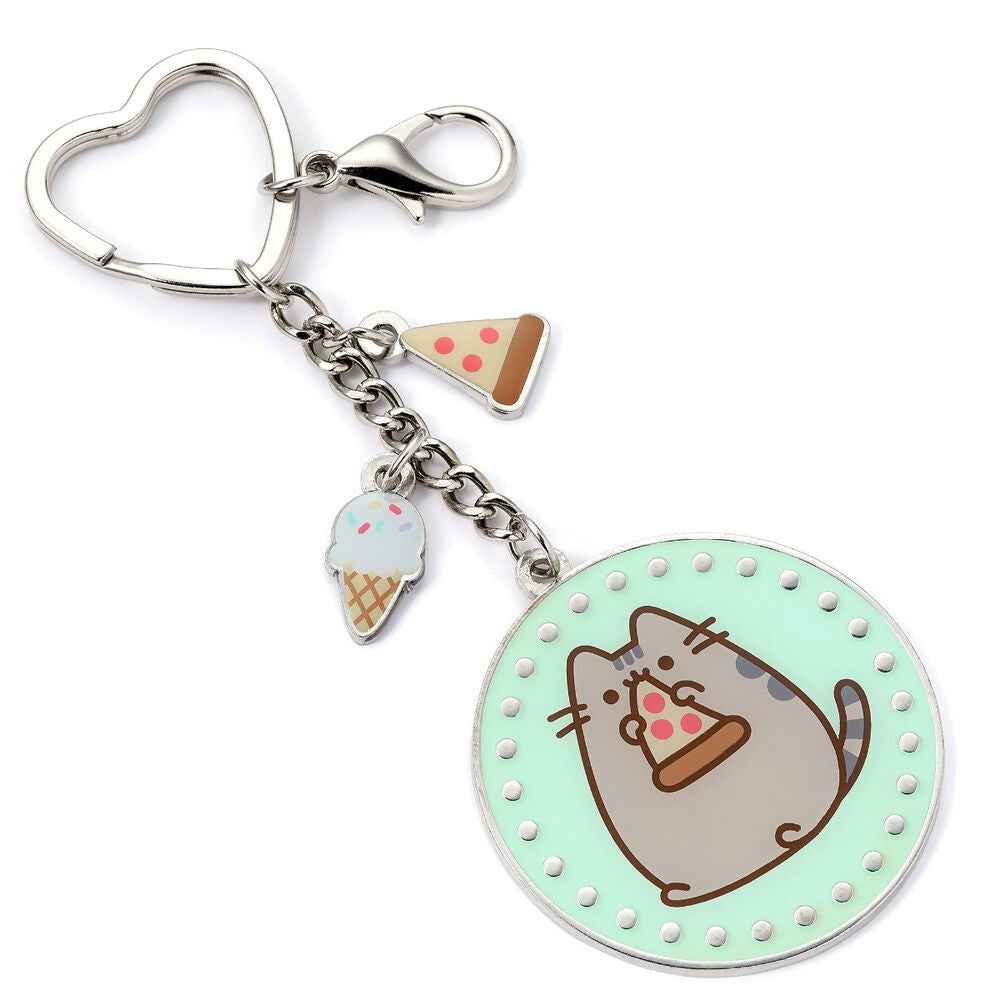 Pusheen Pizza keychain