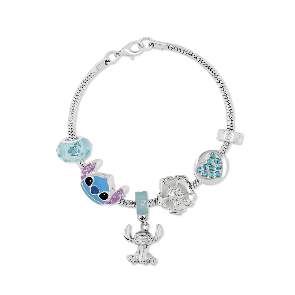 Pulseira de berloques Disney Stitch prata - MerchVillain