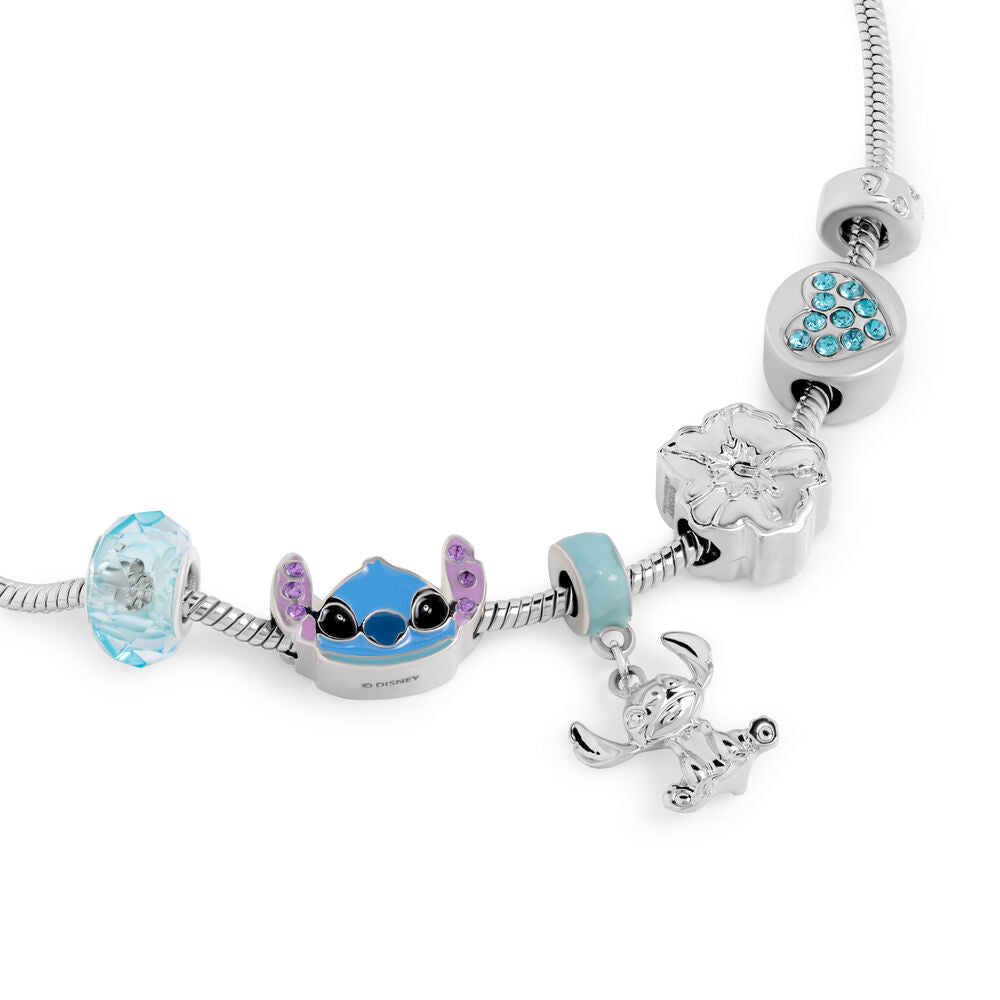 Pulseira de berloques Disney Stitch prata - MerchVillain