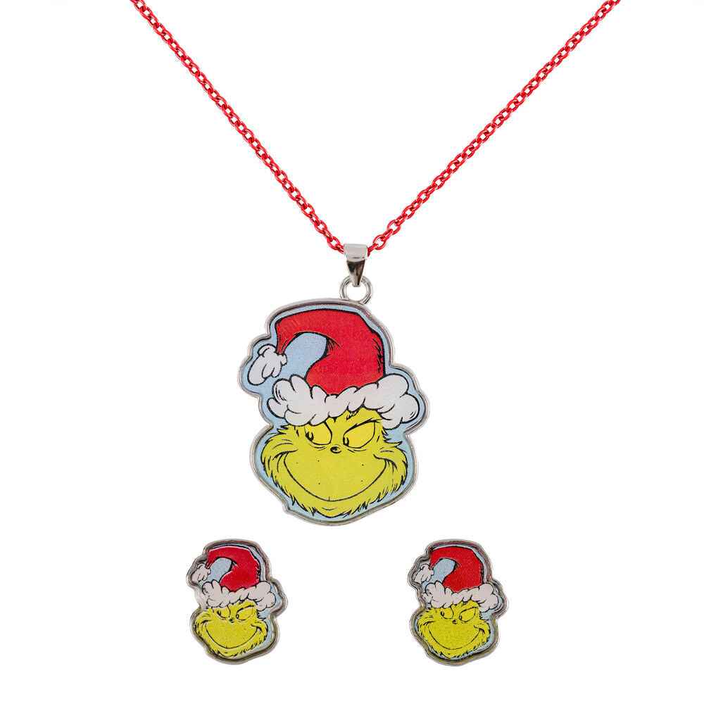 The Grinch Christmas Set necklace + earrings