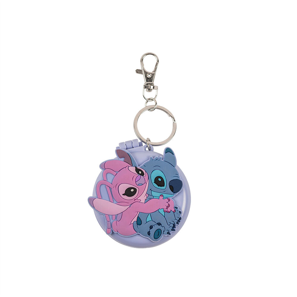 Porta-chaves Compacto Espelho e Escova Stitch & Angel – Disney
