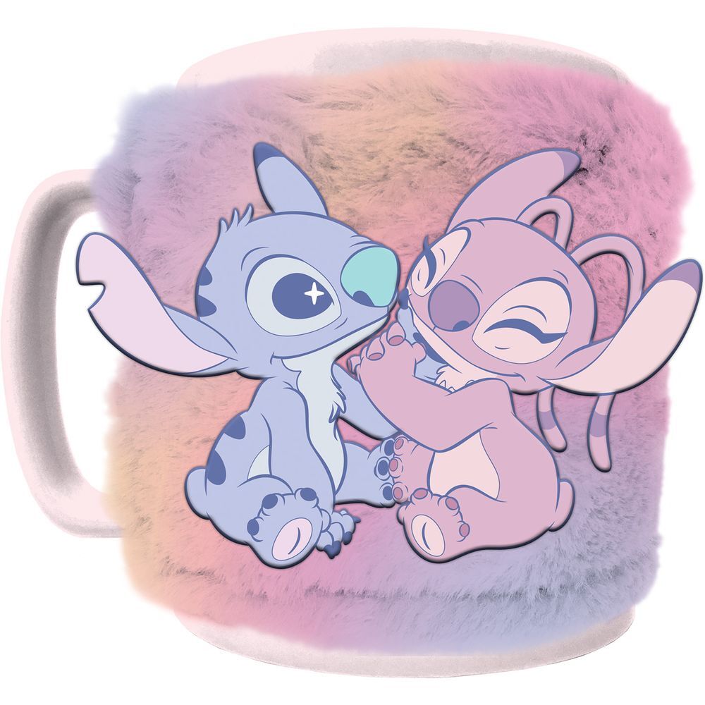 Disney Angel & Stitch Plush Mug with Cover (440ml)