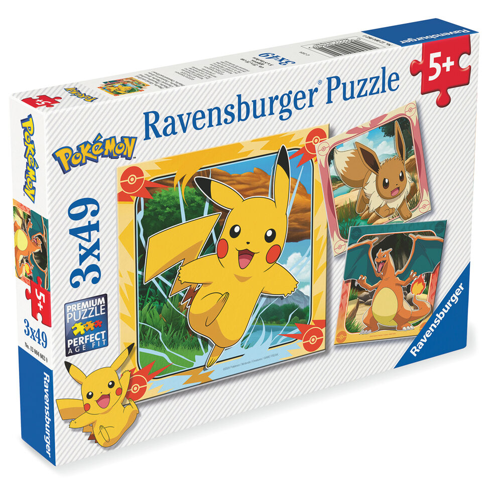 Puzzle 3x49 Peças – Pokémon (21x21 cm)