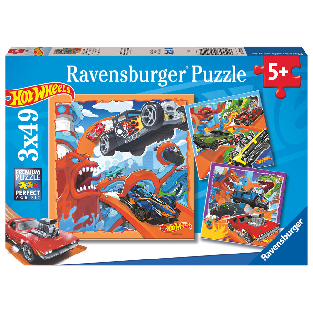Pack 3 Puzzles de 49 peças – Hot Wheels