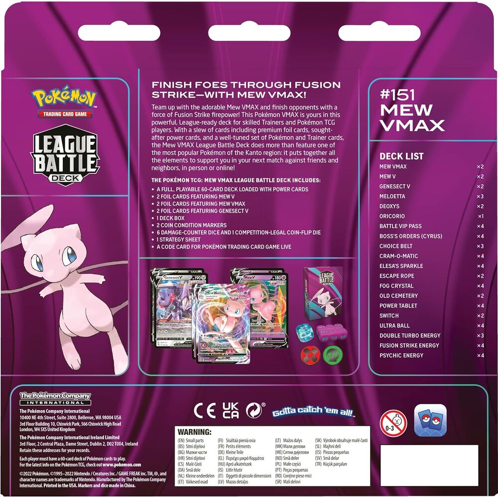 Deck de Batalha League – Pokémon Mew VMAX (Inglês)