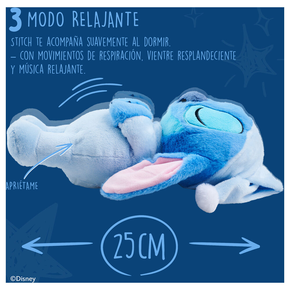 Peluche Stitch Sonolento com Som – Disney (31 cm)