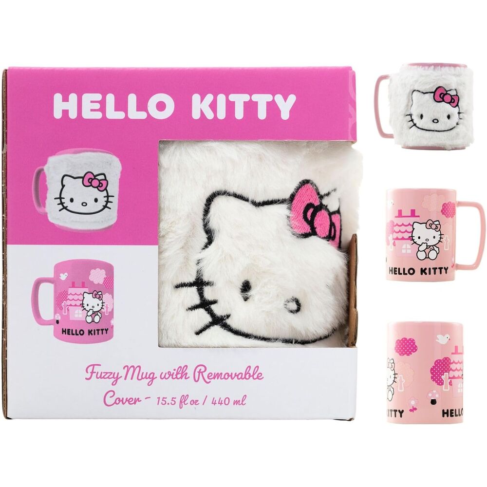 Caneca com Capa Felpuda - Hello Kitty (440ml)