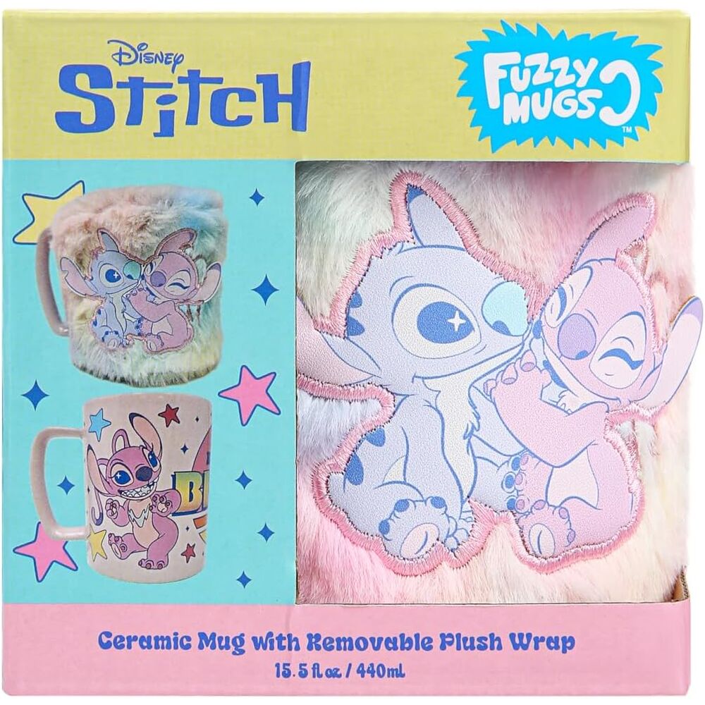 Disney Angel & Stitch Plush Mug with Cover (440ml)