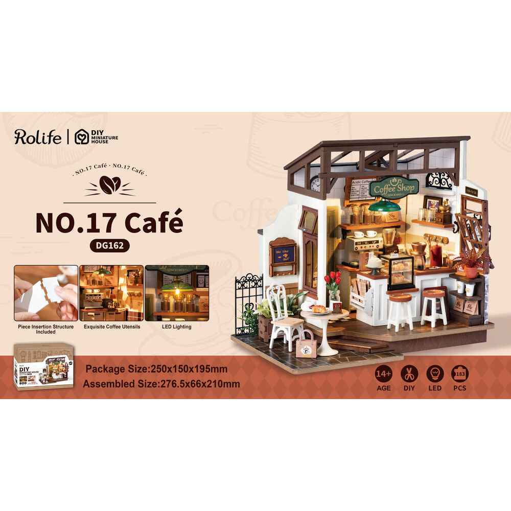 Maqueta 3D Cafetaria – Rolife (183 peças, 27,6x6,6x21 cm)