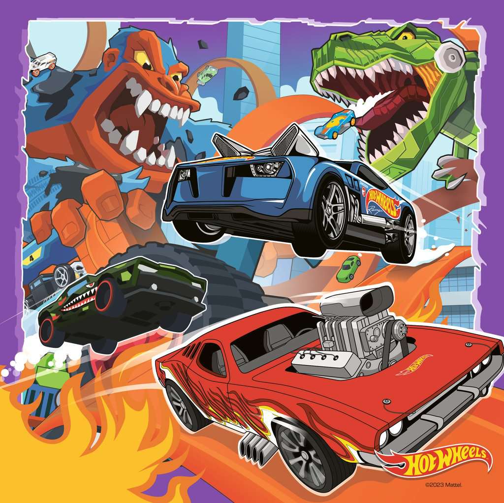 Pack 3 Puzzles de 49 peças – Hot Wheels