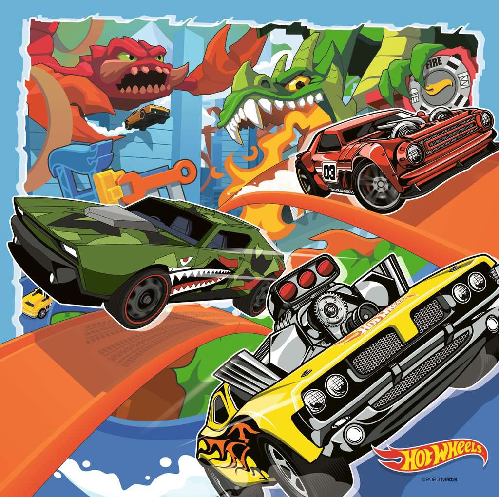 Pack 3 Puzzles de 49 peças – Hot Wheels