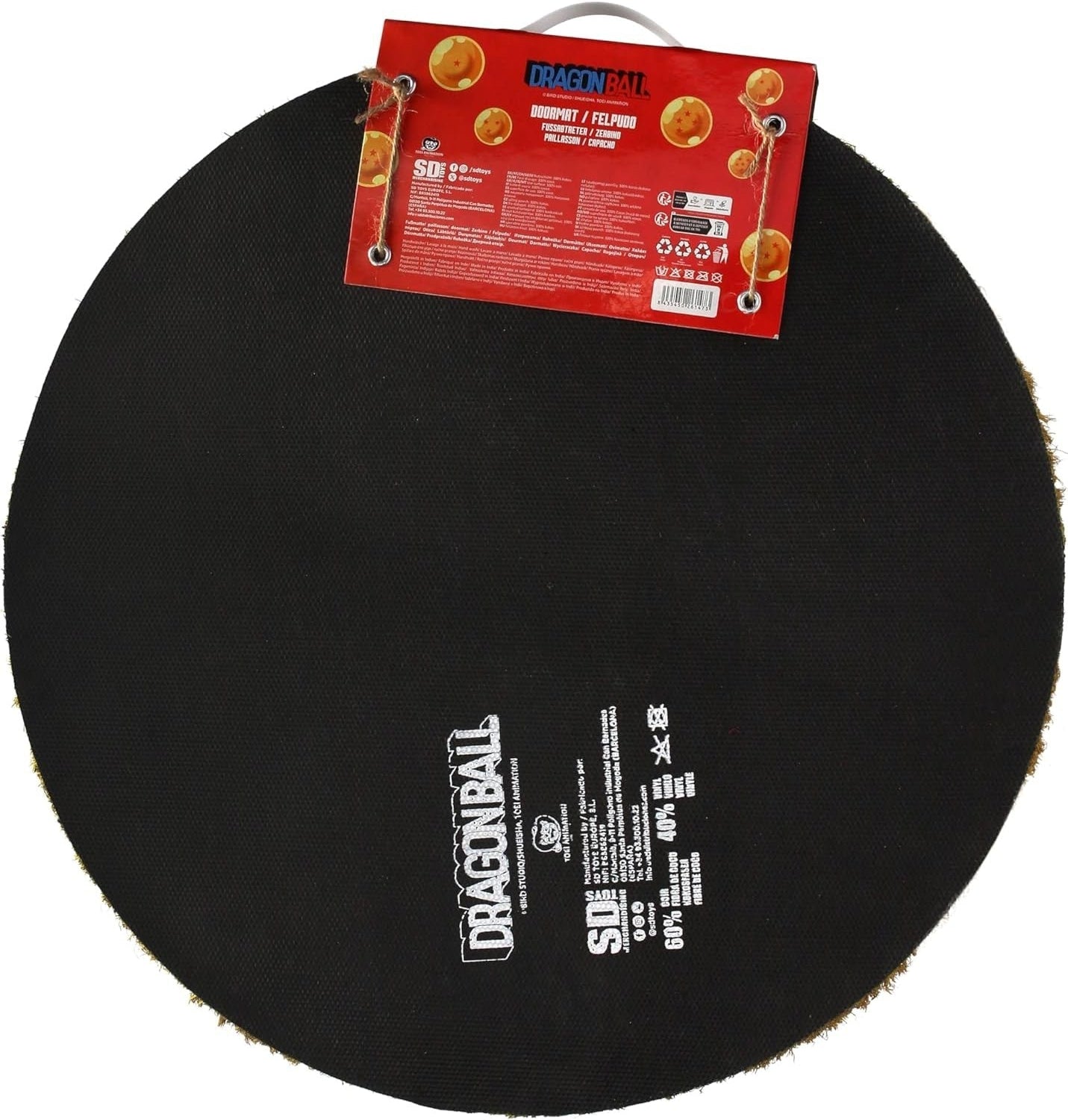 Tapete de Entrada Redondo Bola de Dragão 4 Estrelas - Dragon Ball  (50 cm)